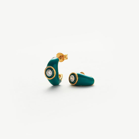 Enamel & Stone Dome Mini Hoop Earrings Earrings Missoma 