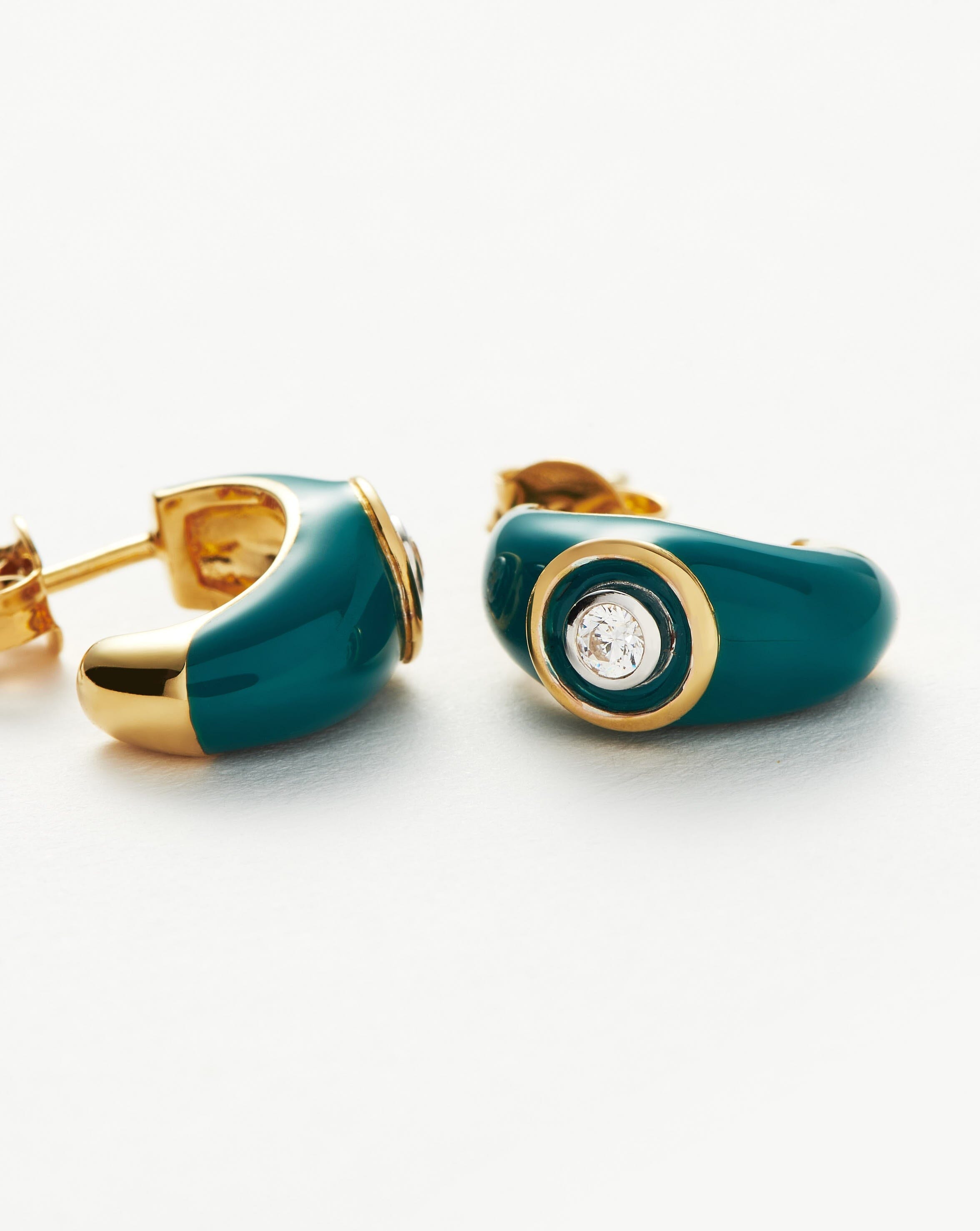 Enamel & Stone Dome Mini Hoop Earrings Earrings Missoma 