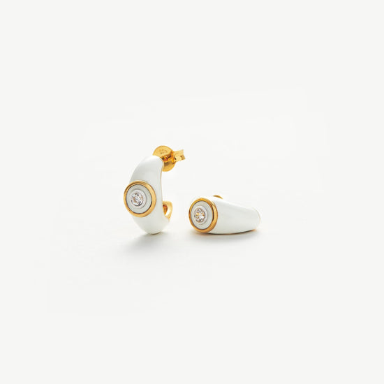 Enamel & Stone Dome Mini Hoop Earrings Earrings Missoma 
