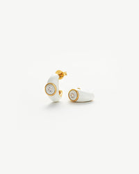 Enamel & Stone Dome Mini Hoop Earrings Earrings Missoma 