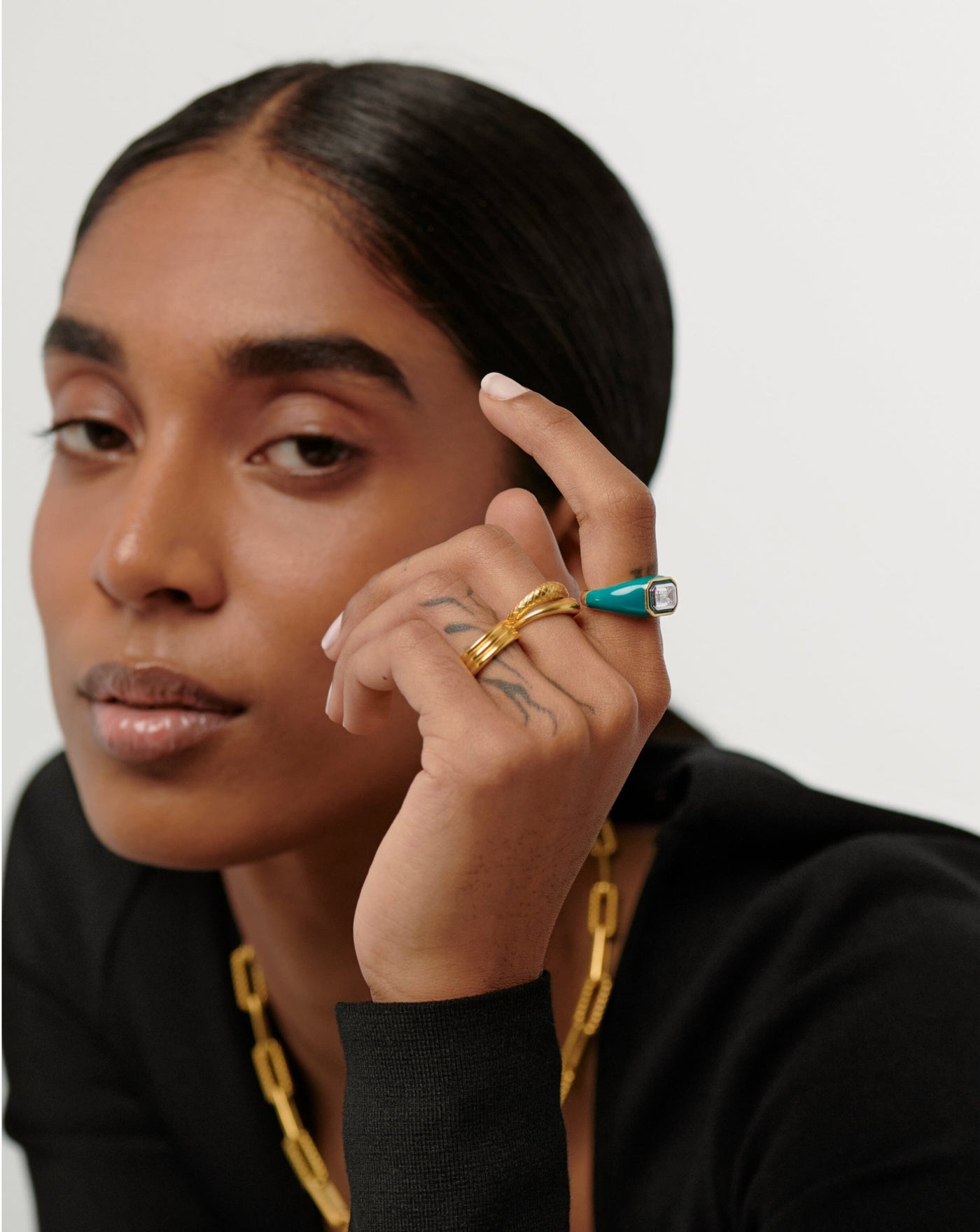 Enamel & Stone Dome Statement Ring Rings Missoma