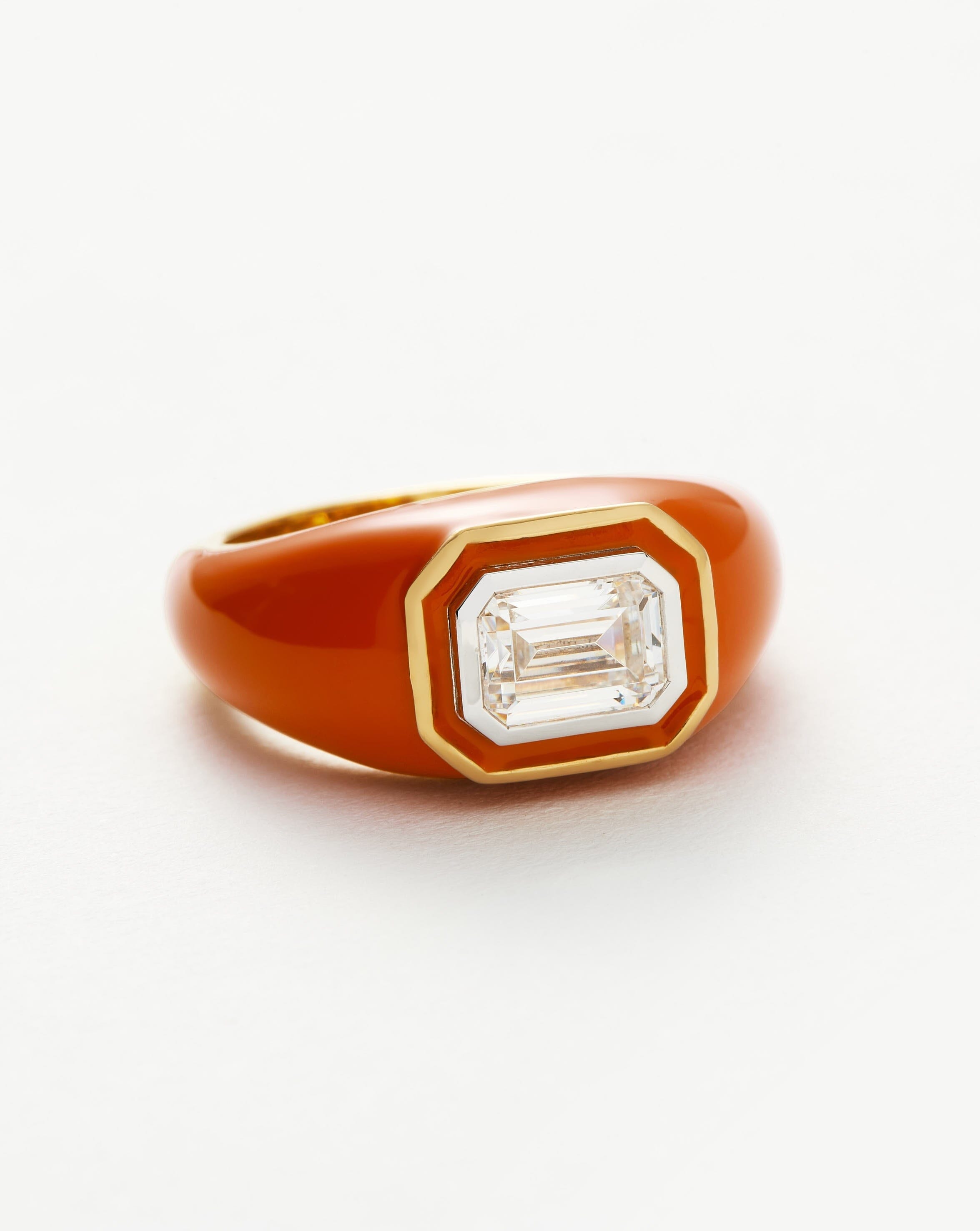 Buy Vintage 1940's 10k Yellow Gold Orange Rectangle Stone Ring Online in  India - Etsy