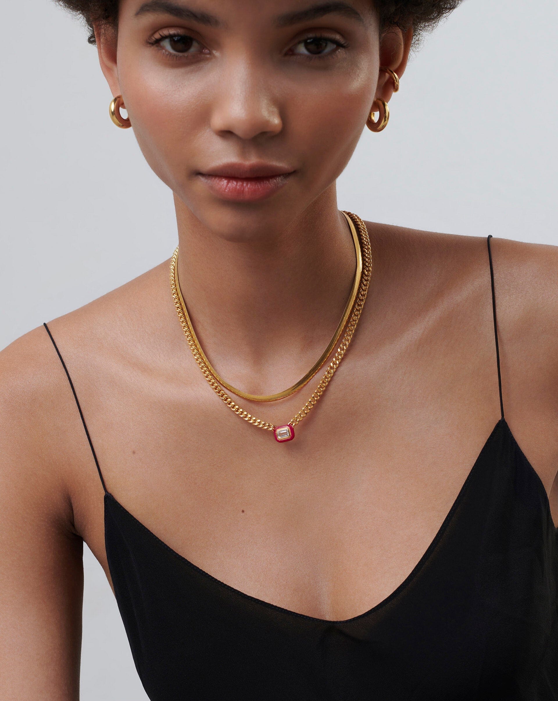 enamel splatter link necklace – Marlyn Schiff, LLC