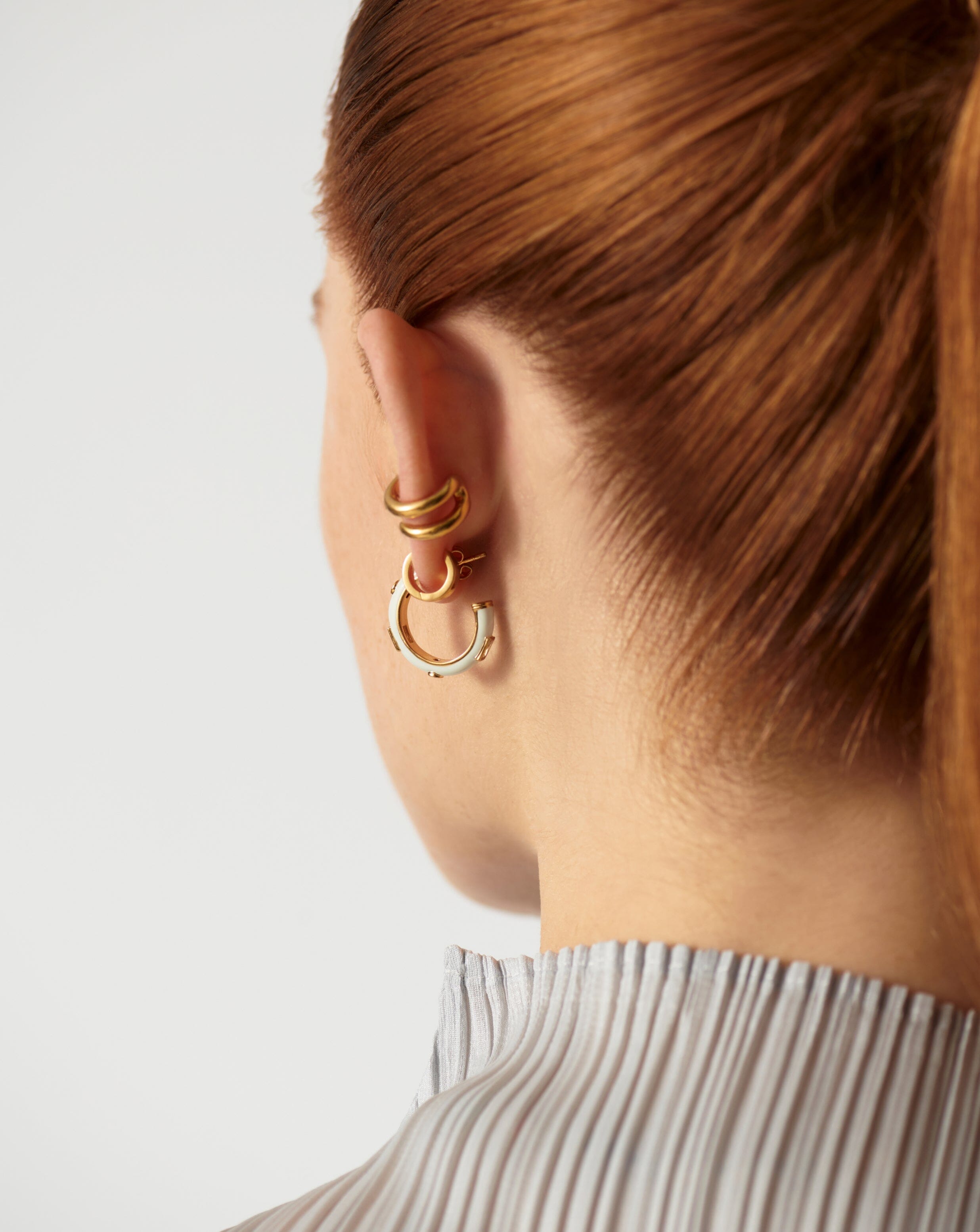 Enamel & Stone Medium Hoop Earrings Earrings Missoma 