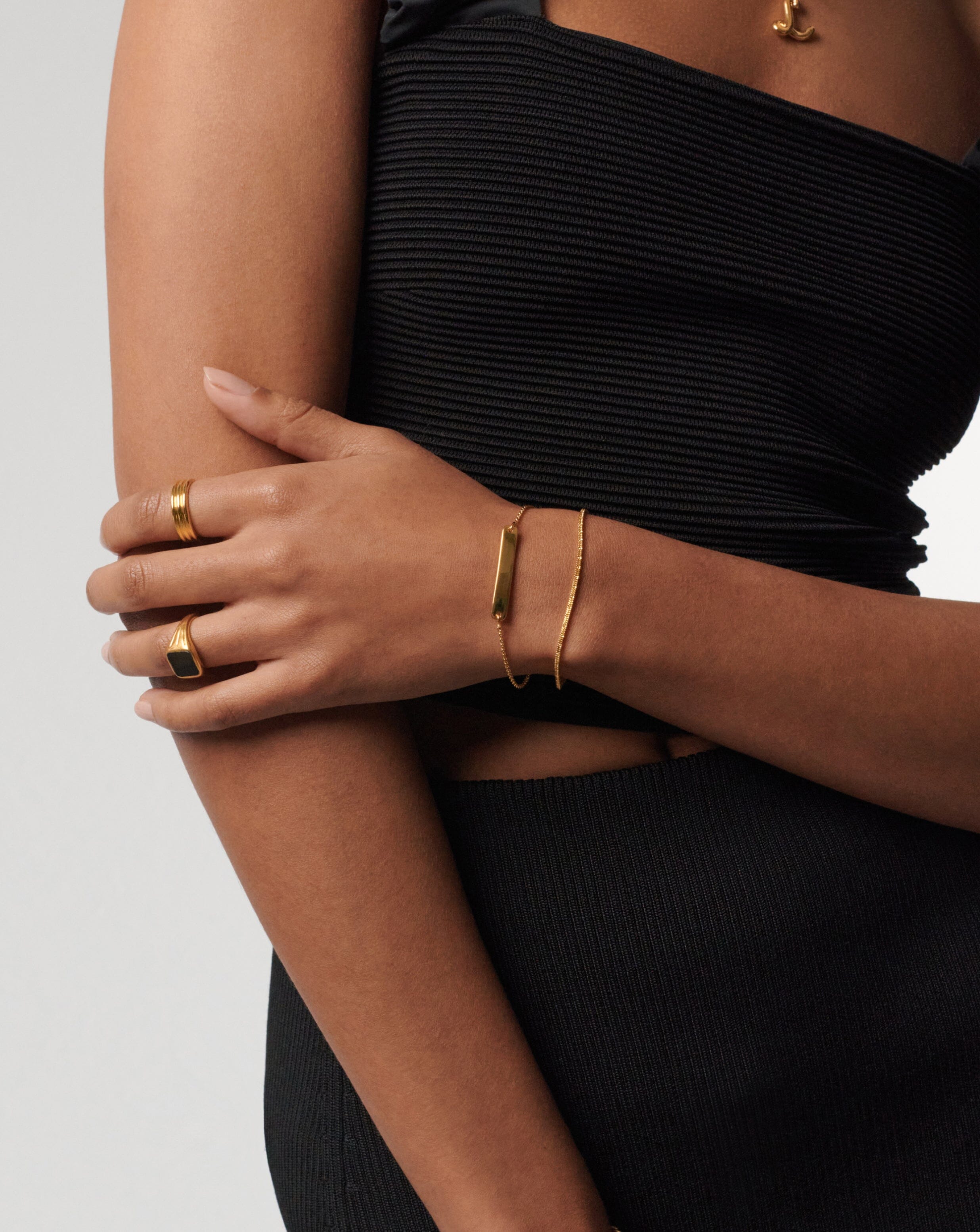 Engravable Bar Chain Bracelet | 18ct Gold Plated Vermeil Bracelets Missoma 