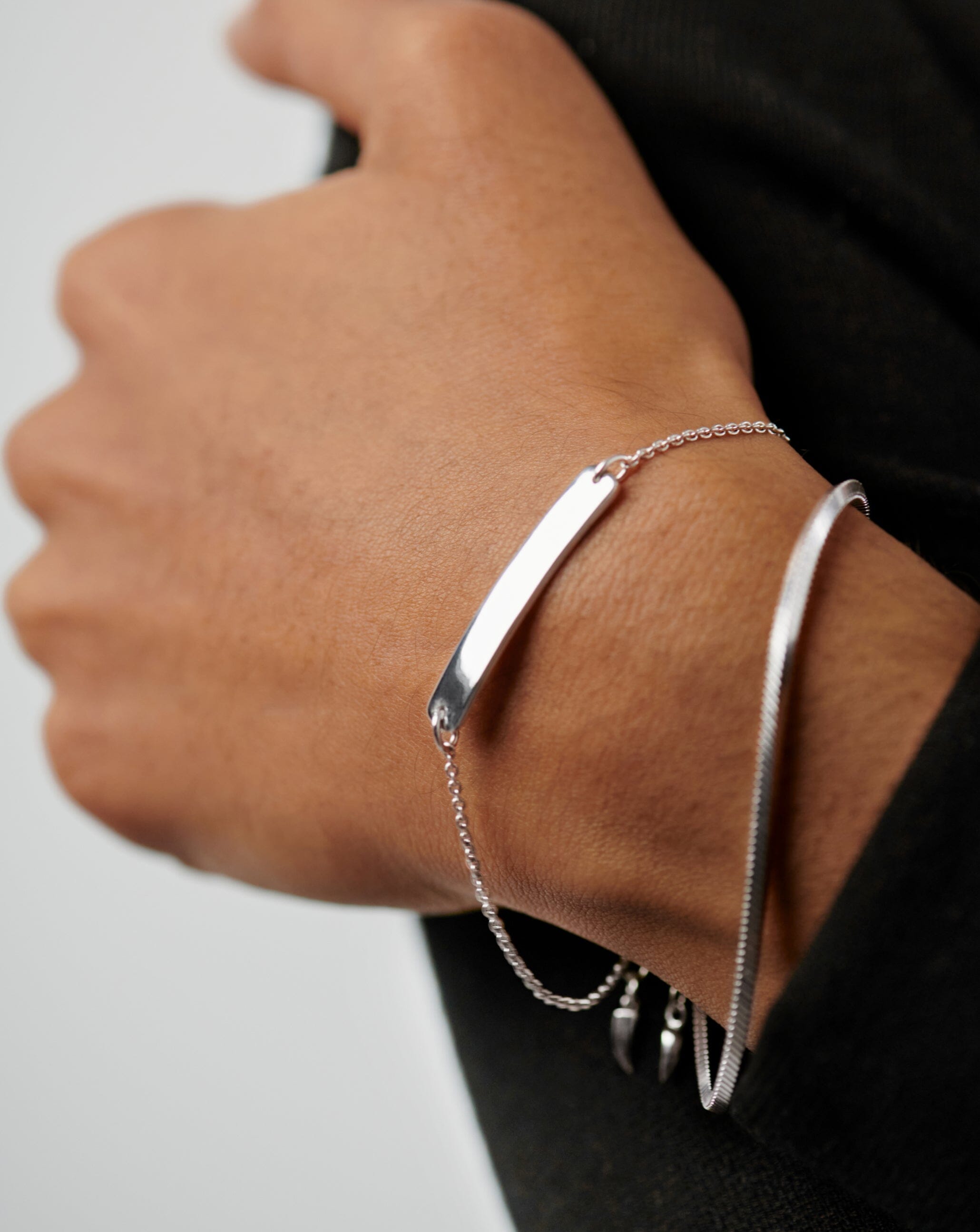 Engravable Bar Chain Bracelet | Silver Plated Bracelets Missoma 