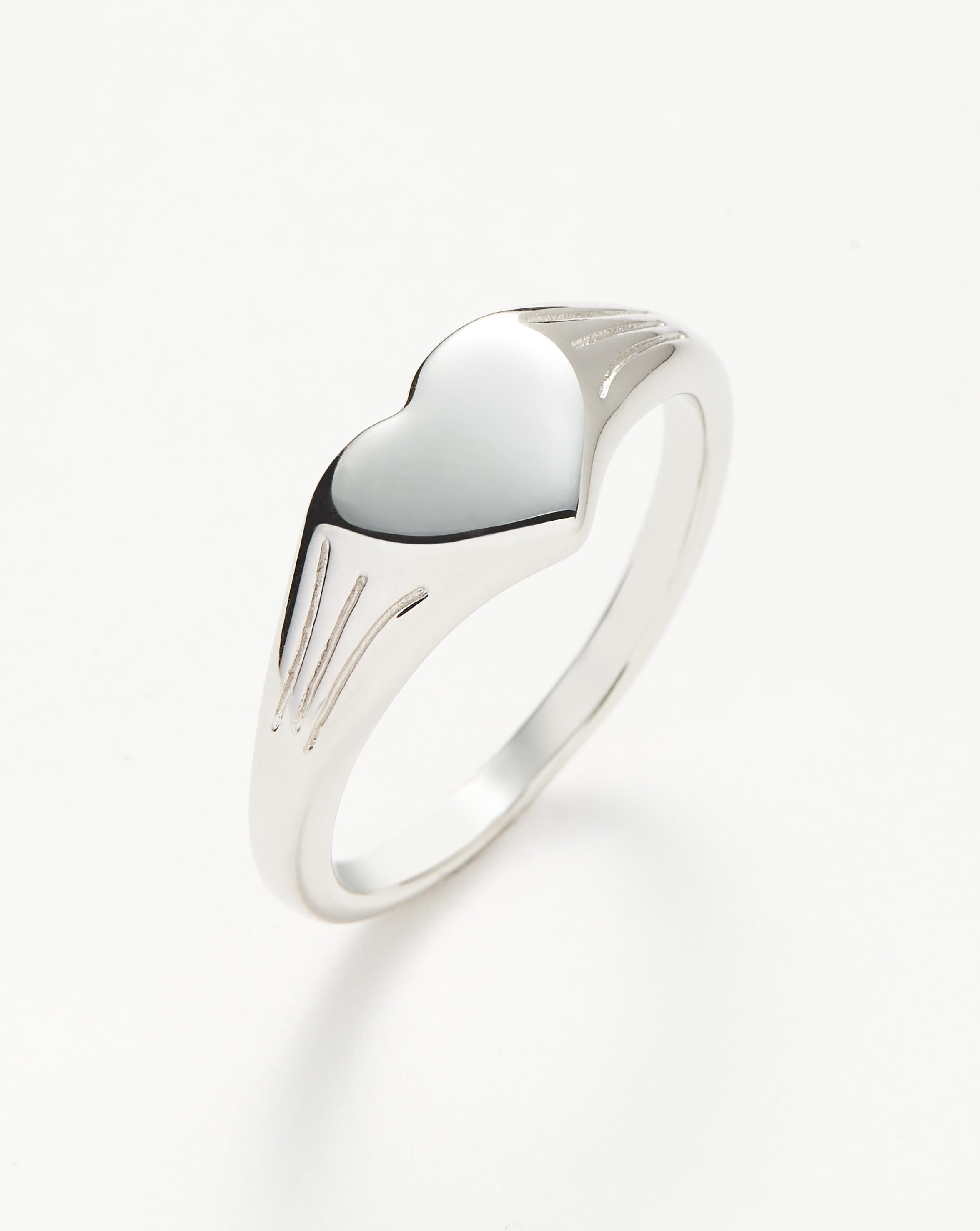 Engravable Heart Signet Ring | Sterling Silver Rings Missoma 