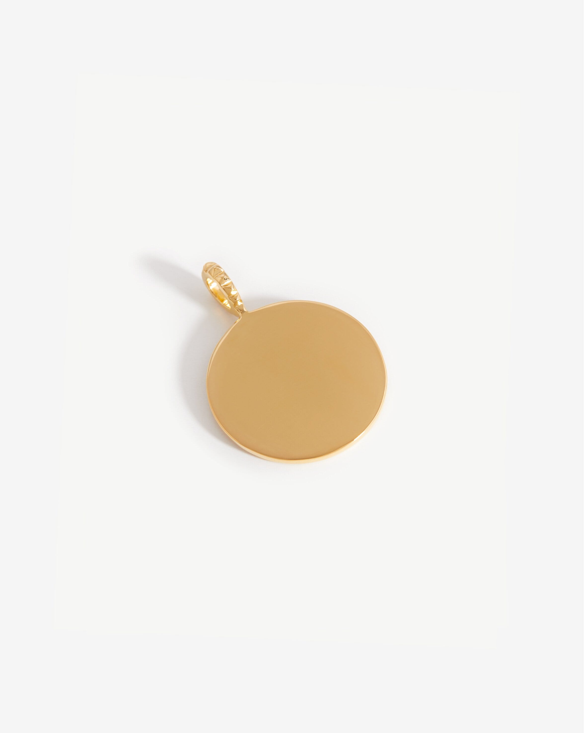 Engravable Large Round Disc Pendant | 18ct Gold Plated Vermeil Charms & Pendants Missoma 