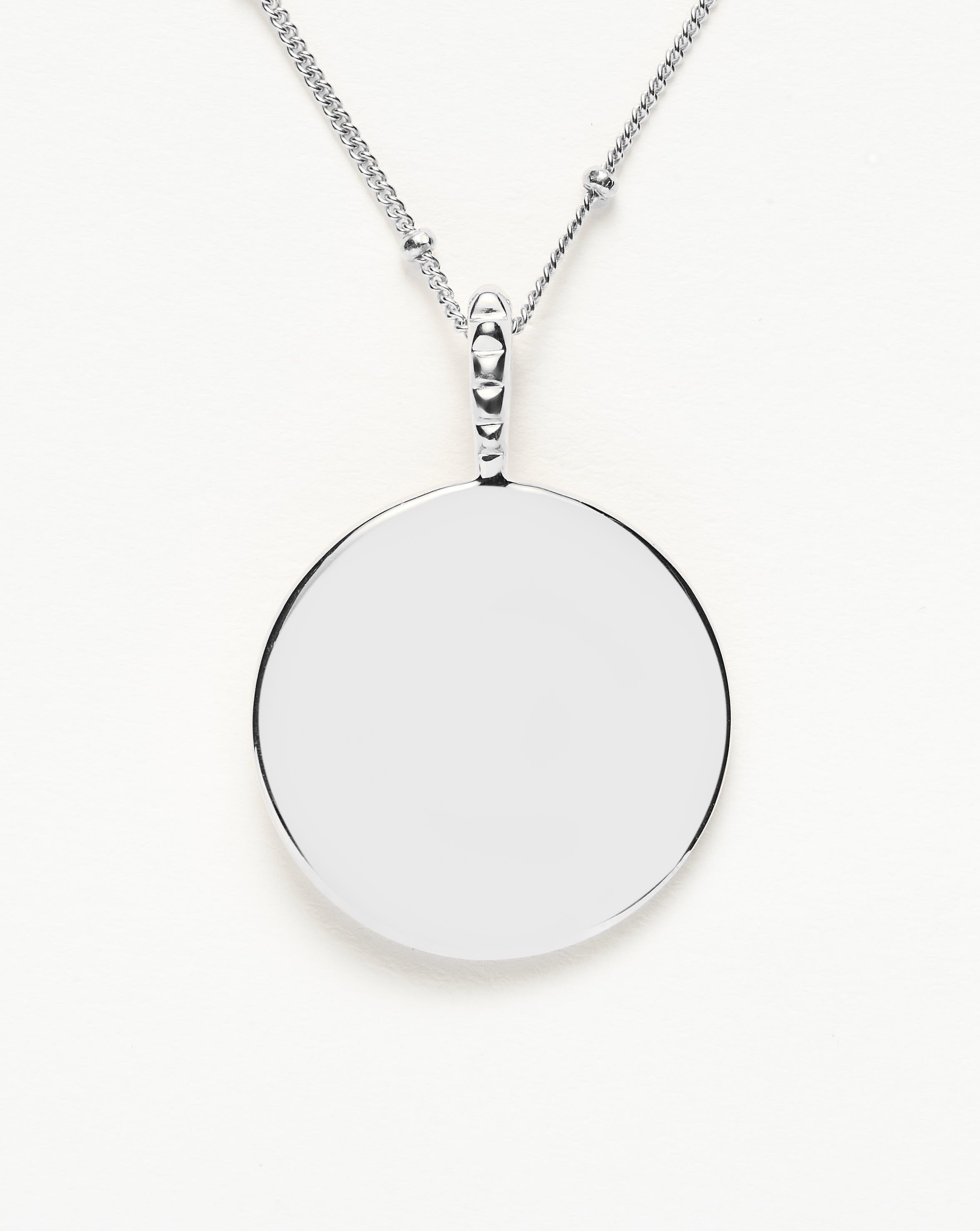 Engravable Large Round Disc Pendant Charms & Pendants Missoma 