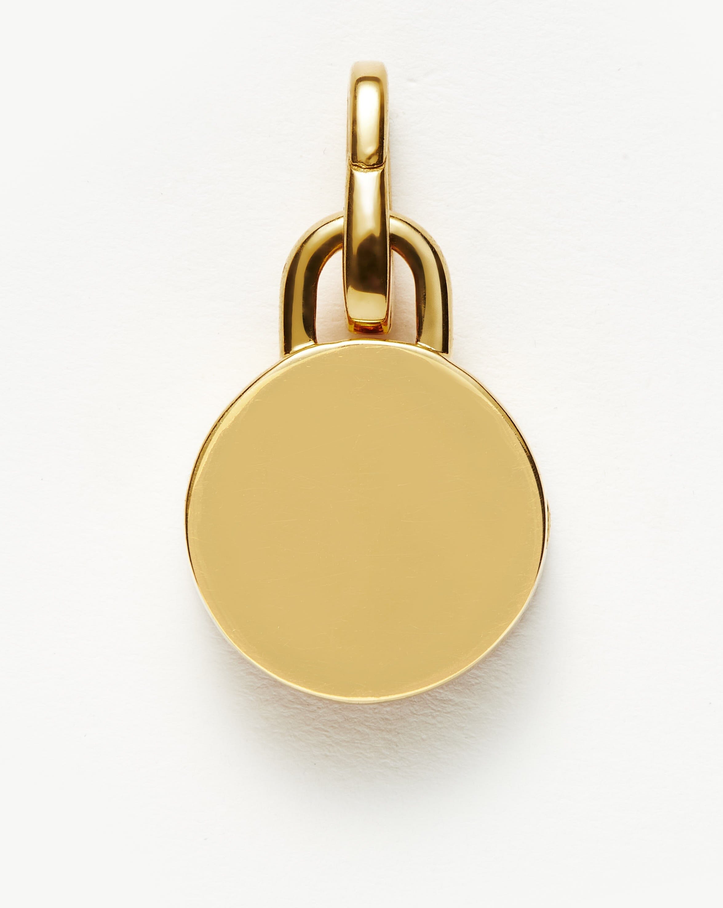 Engravable Round Ridge Locket Clip-On Pendant | 18ct Gold Plated/Black Onyx Charms & Pendants Missoma 