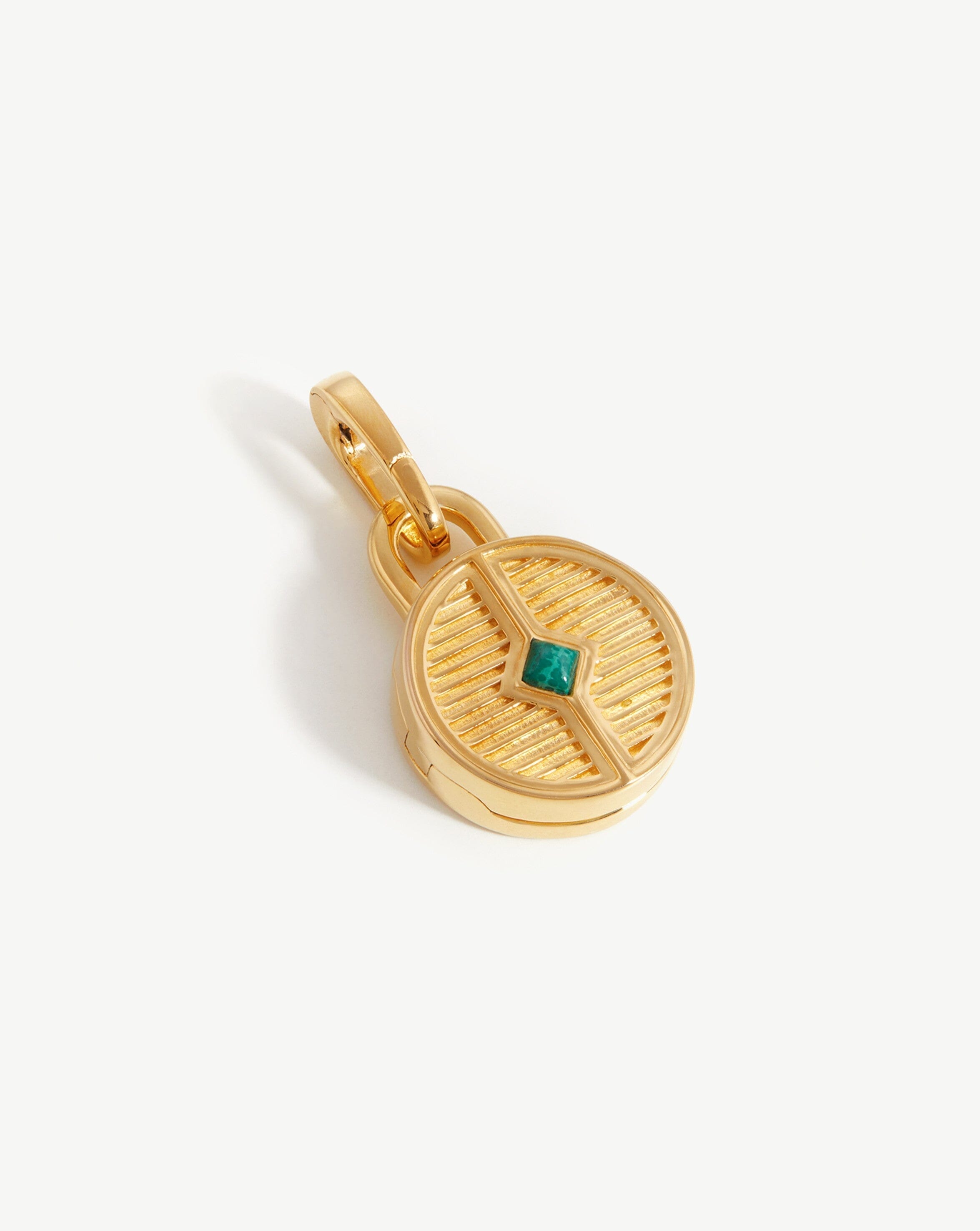Engravable Round Ridge Locket Clip-On Pendant Charms & Pendants Missoma 