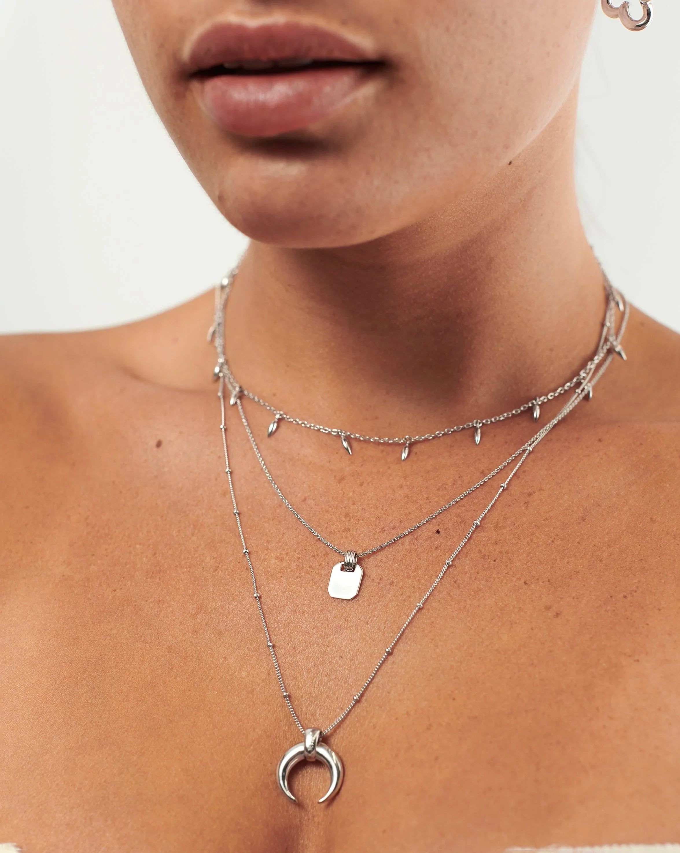 Engravable Small Tag Pendant Necklace Sterling Silver Missoma