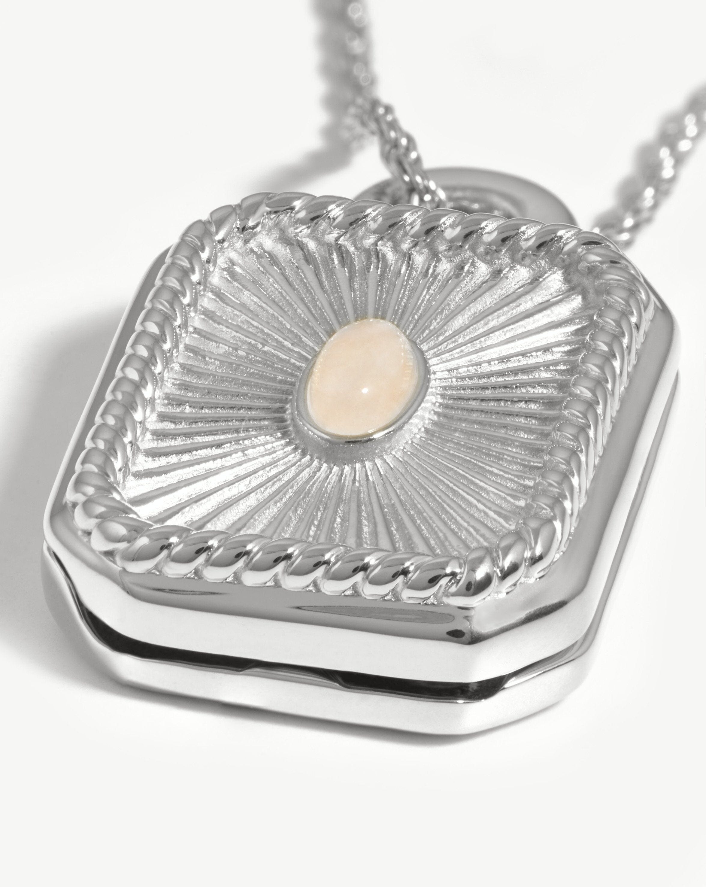 Engravable Square Locket Rope Necklace Necklaces Missoma 