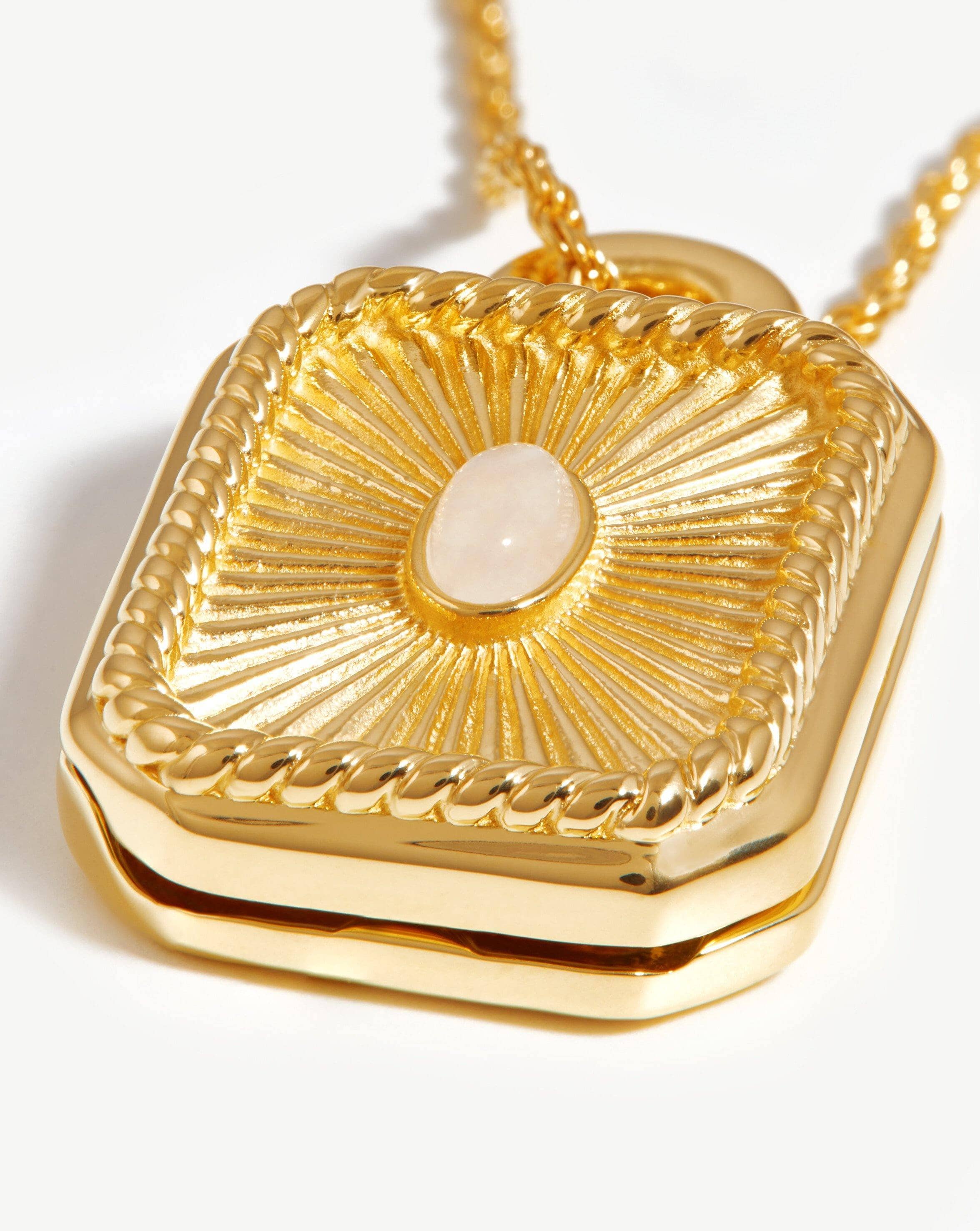 Engravable Square Locket Rope Necklace Necklaces Missoma 