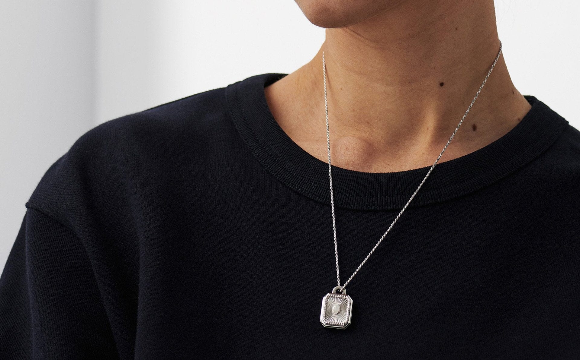Engravable Square Locket Rope Necklace Necklaces Missoma 