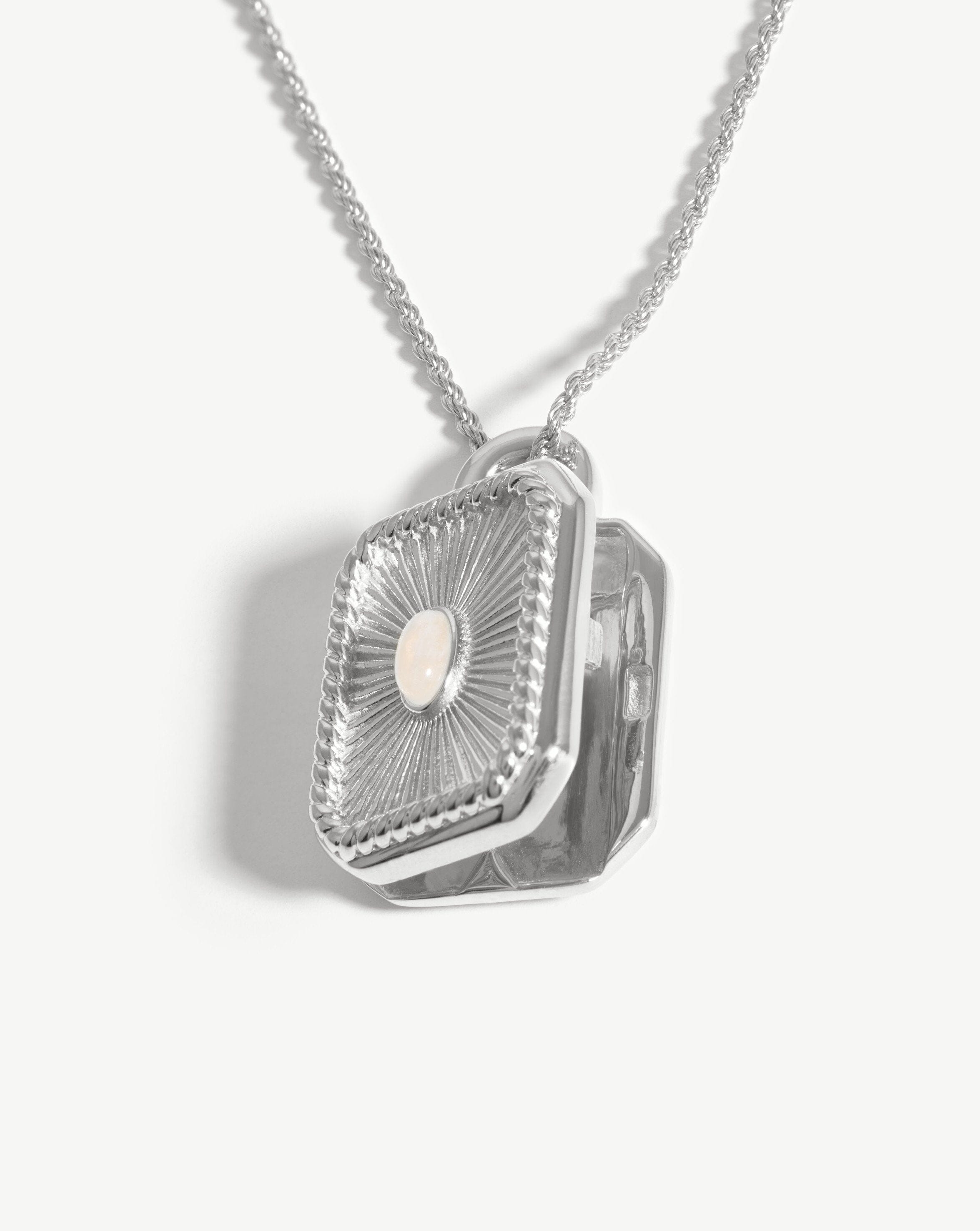 Engravable Square Locket Rope Necklace Necklaces Missoma 