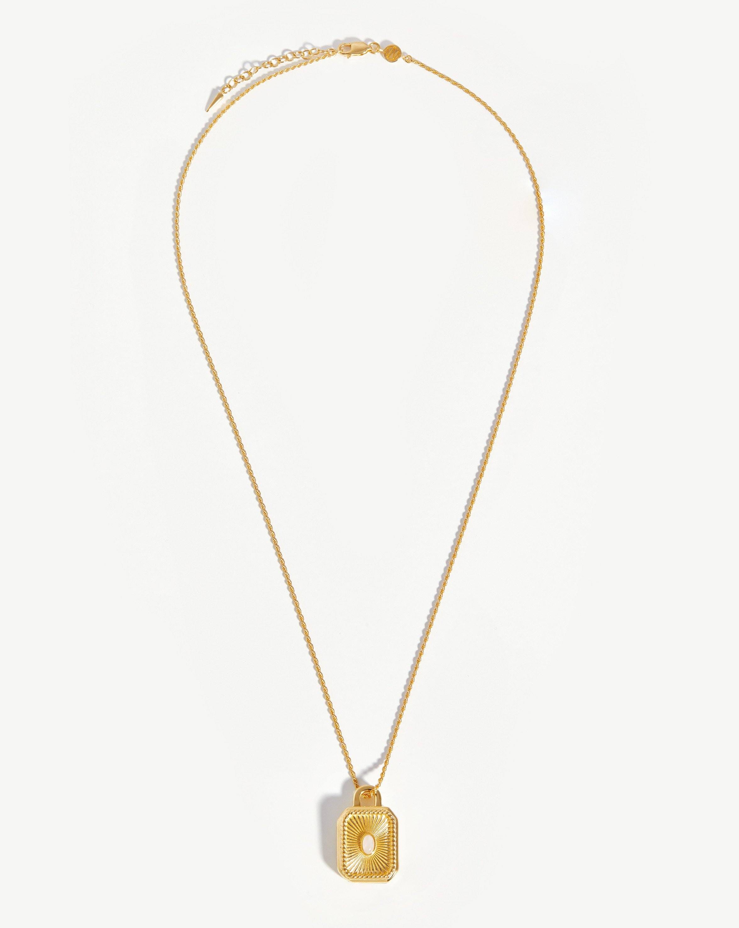 Engravable Square Locket Rope Necklace Necklaces Missoma 