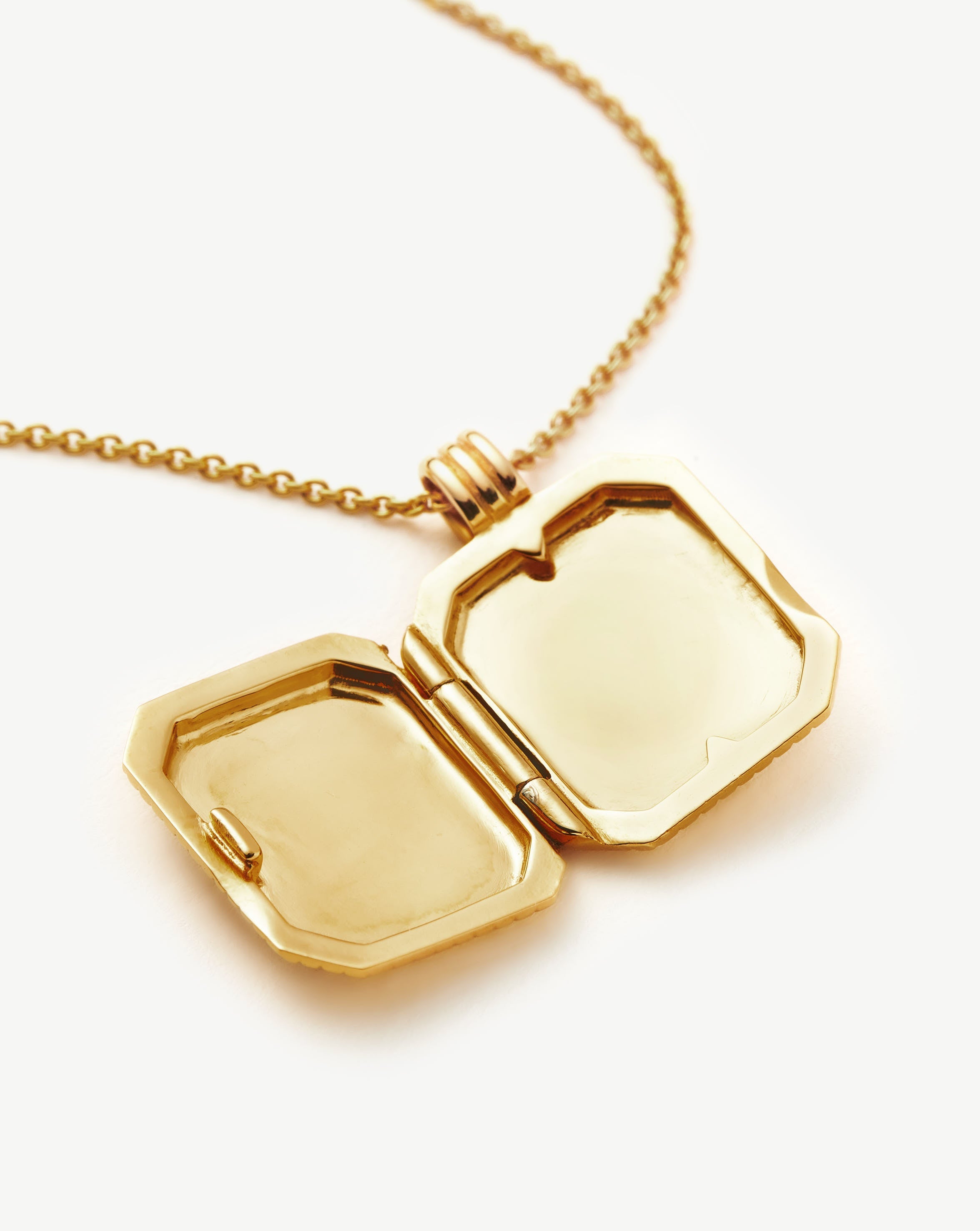 Engravable Square Ridge Locket Pendant Necklace Necklace Missoma