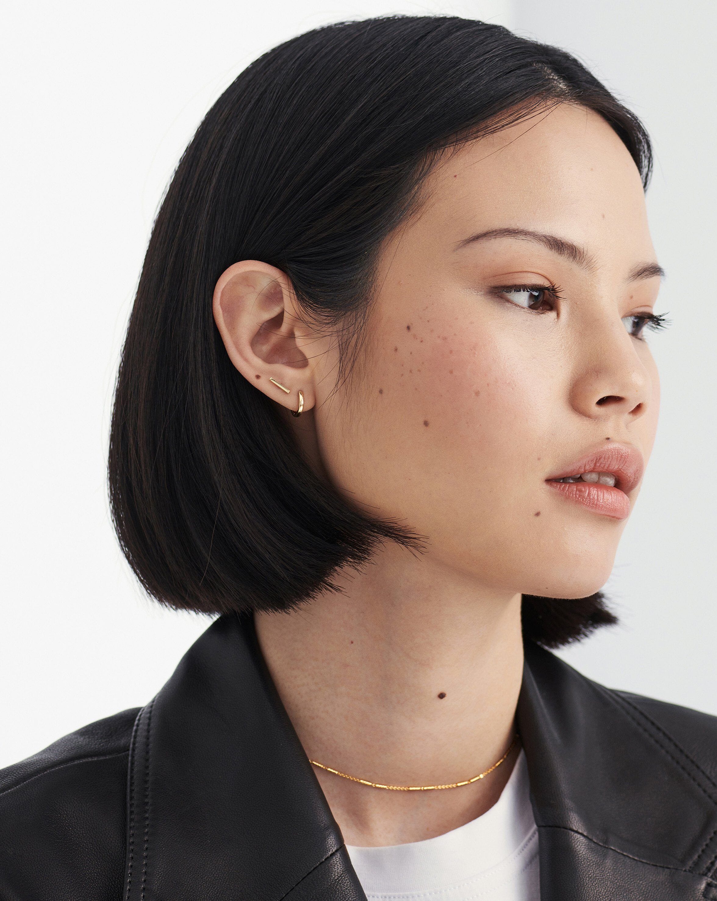 Fine Bar Stud Earrings | 14ct Solid Gold Earrings Missoma 