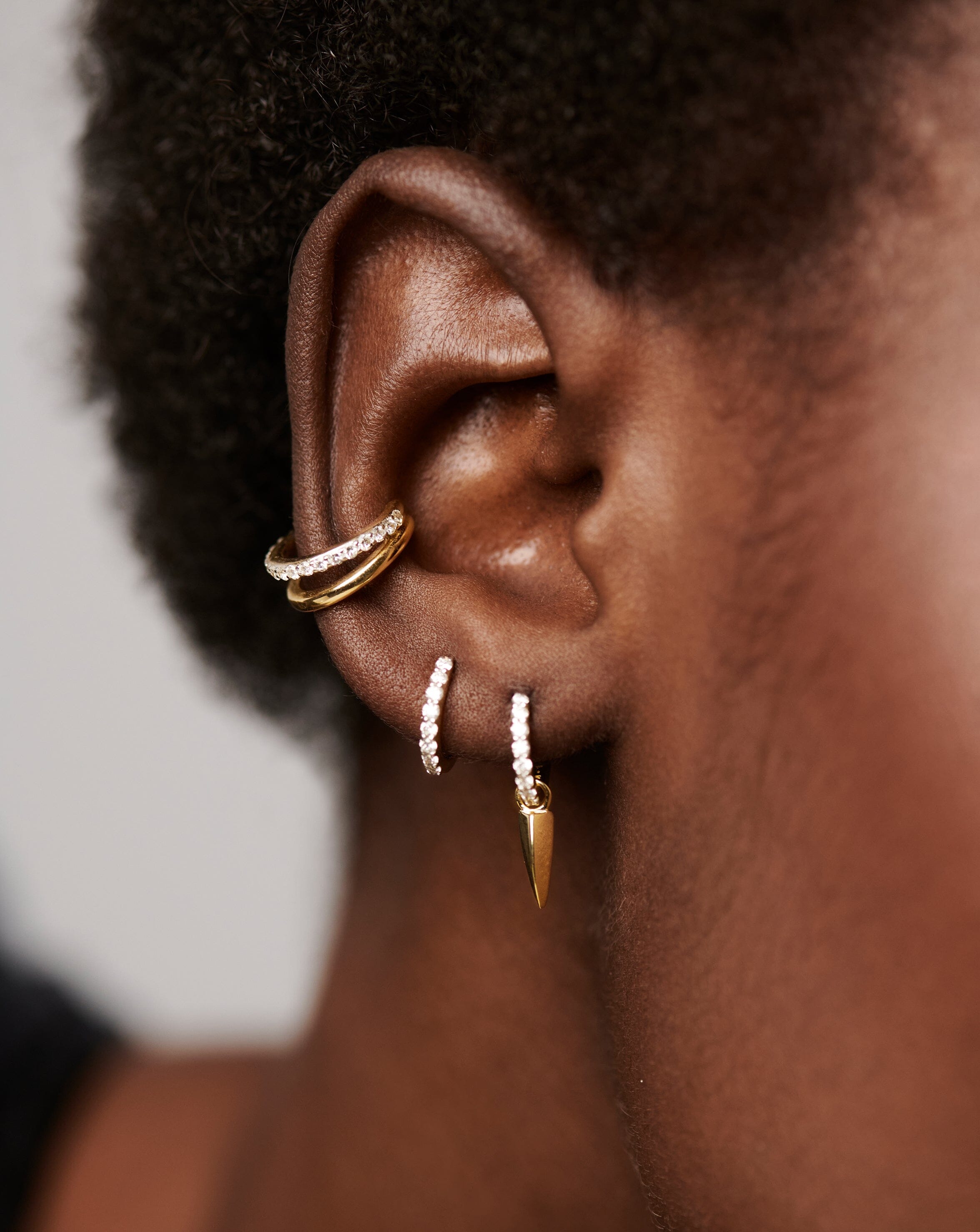 Fine Classic Diamond Single Huggie | 14ct Solid Gold Earrings Missoma 