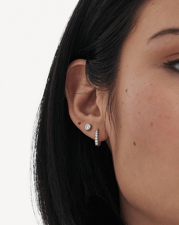 Fine Classic Solitaire Diamond Stud Earrings | 14ct White Gold Earrings Missoma 
