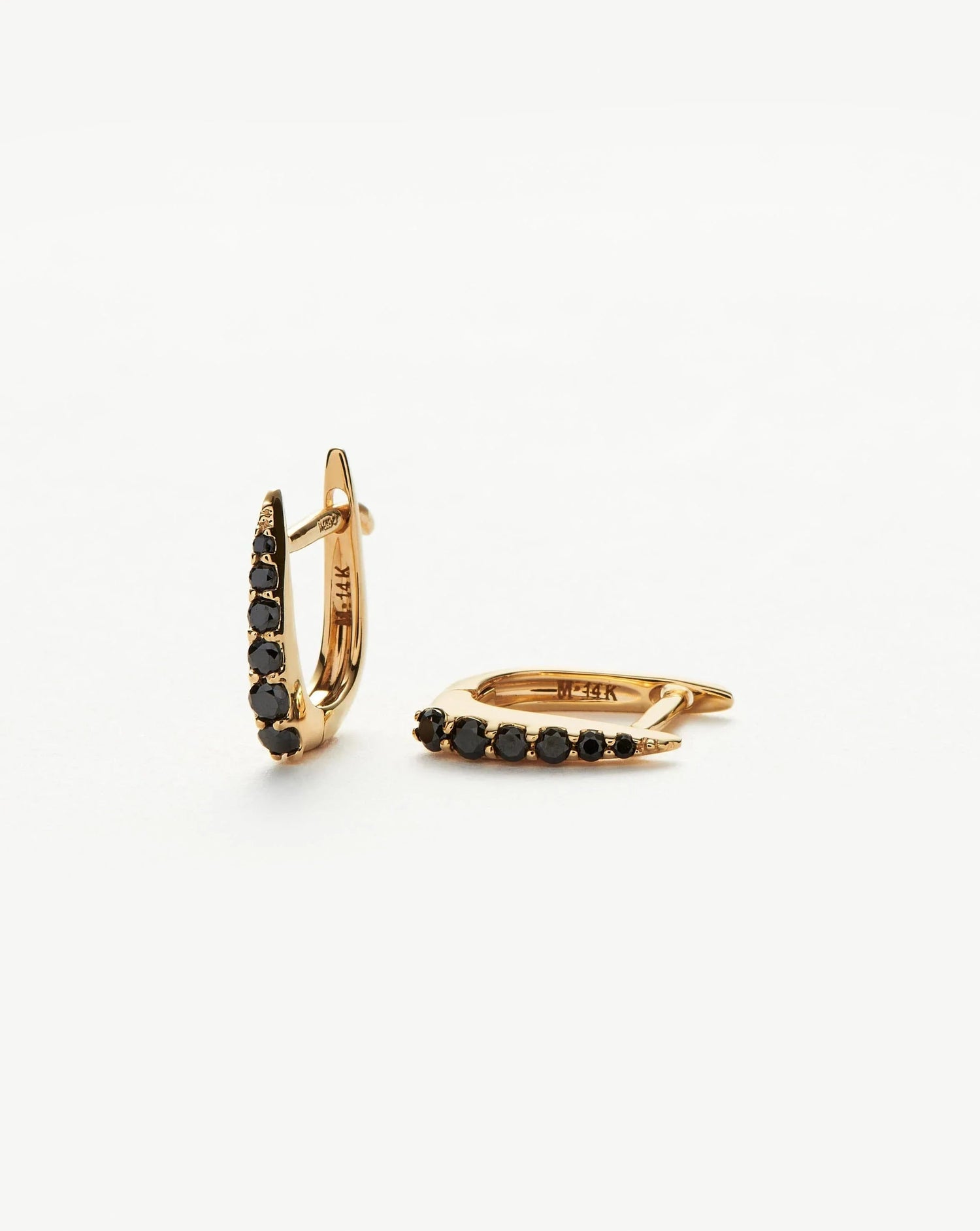 Fine Claw Huggies | 14ct Solid Gold/Black Diamond Earrings Missoma 