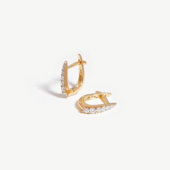 Fine Claw Huggies | 14ct Solid Gold/Diamond Earrings Missoma 