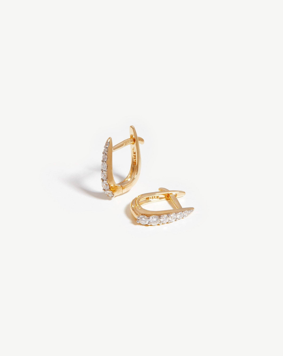 Solid Claw Huggies 14ct Solid Gold Diamond