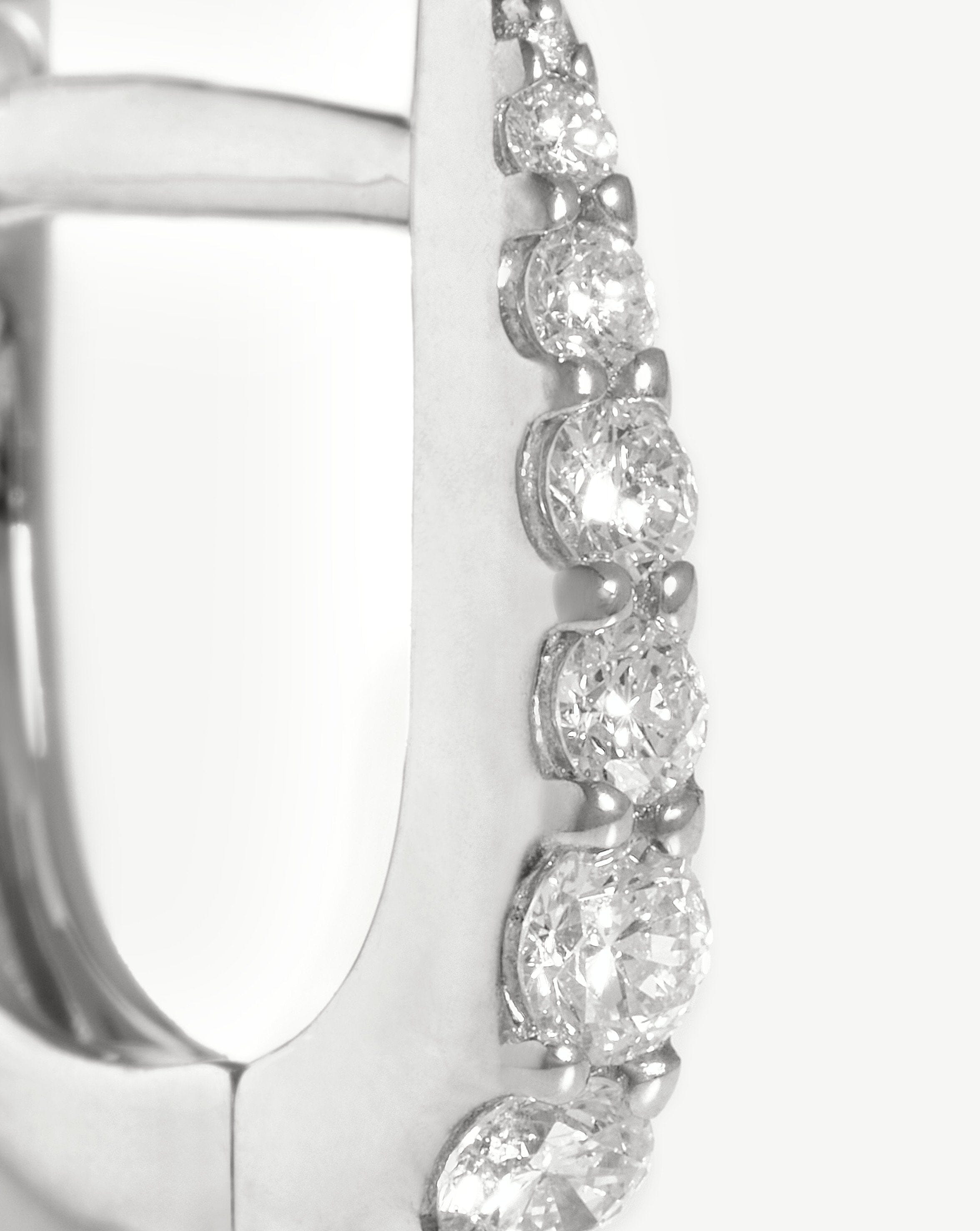 Fine Claw Huggies | 14ct White Gold/Diamond Earrings Missoma 