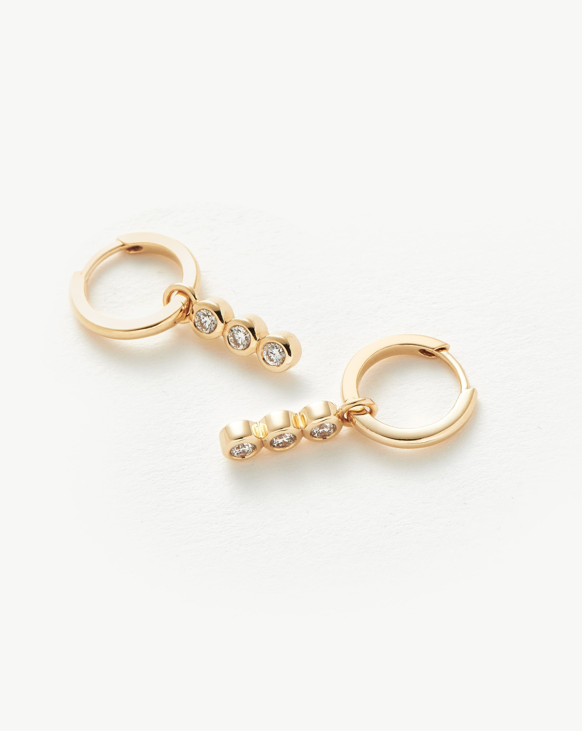 Fine Diamond Charm Hoop Earrings Earrings Missoma 