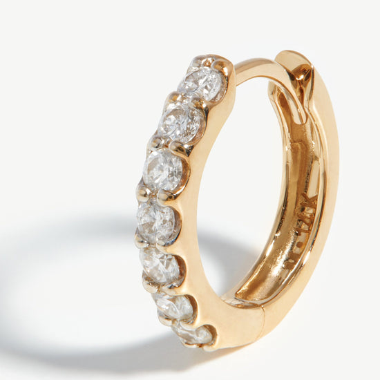 Fine Diamond Huggies | 14ct Solid Gold/Diamond Earrings Missoma 