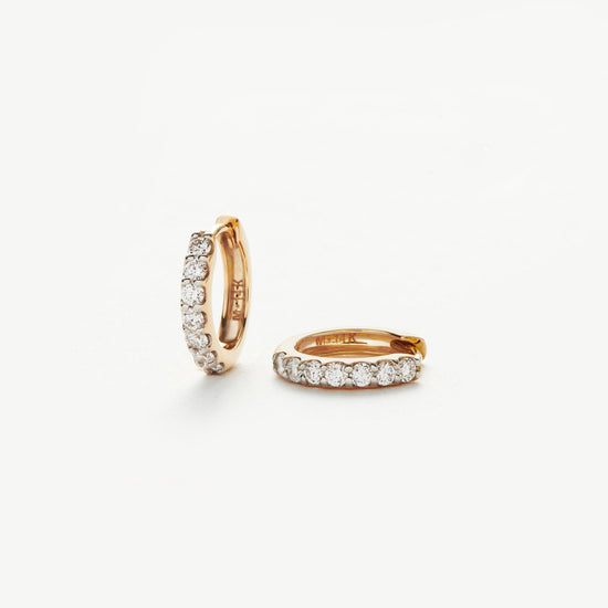 Fine Diamond Huggies | 14ct Solid Gold/Diamond Earrings Missoma 