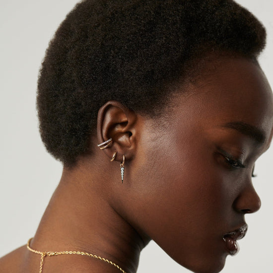 Fine Diamond Spike Charm Hoop Earrings Earrings Missoma 