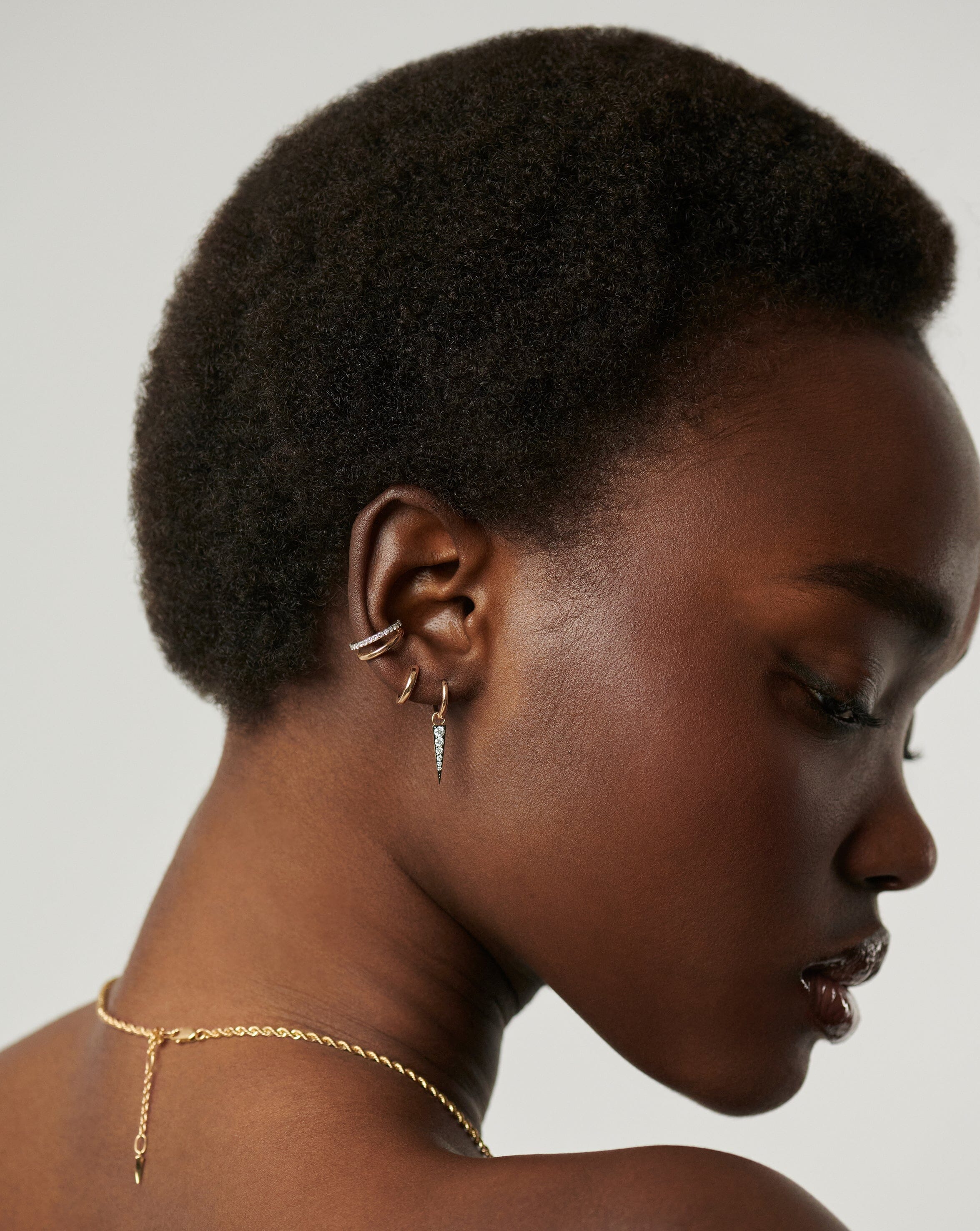 Fine Diamond Spike Charm Hoop Earrings Earrings Missoma 