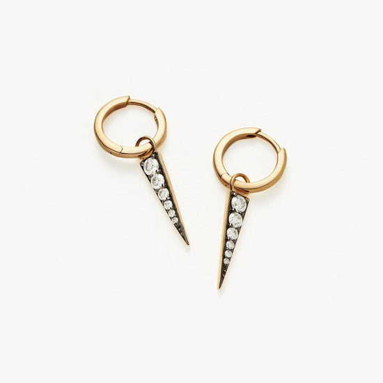 Fine Diamond Spike Charm Hoop Earrings Earrings Missoma 