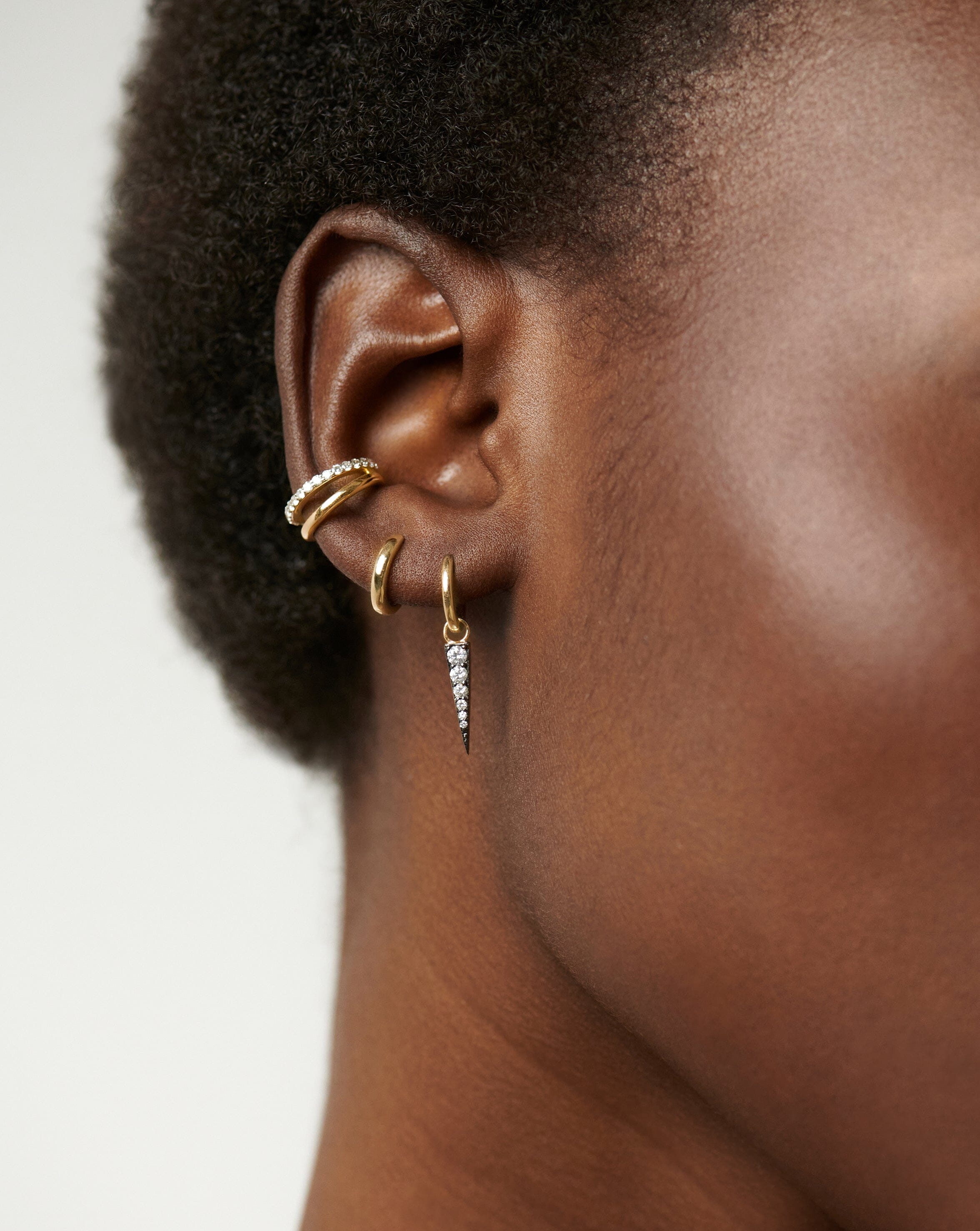 Fine Diamond Spike Charm Hoop Earrings Earrings Missoma 