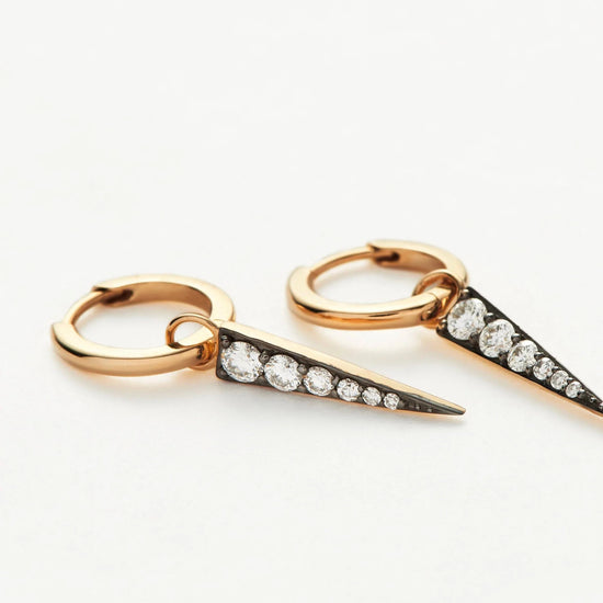 Fine Diamond Spike Charm Hoop Earrings Earrings Missoma 