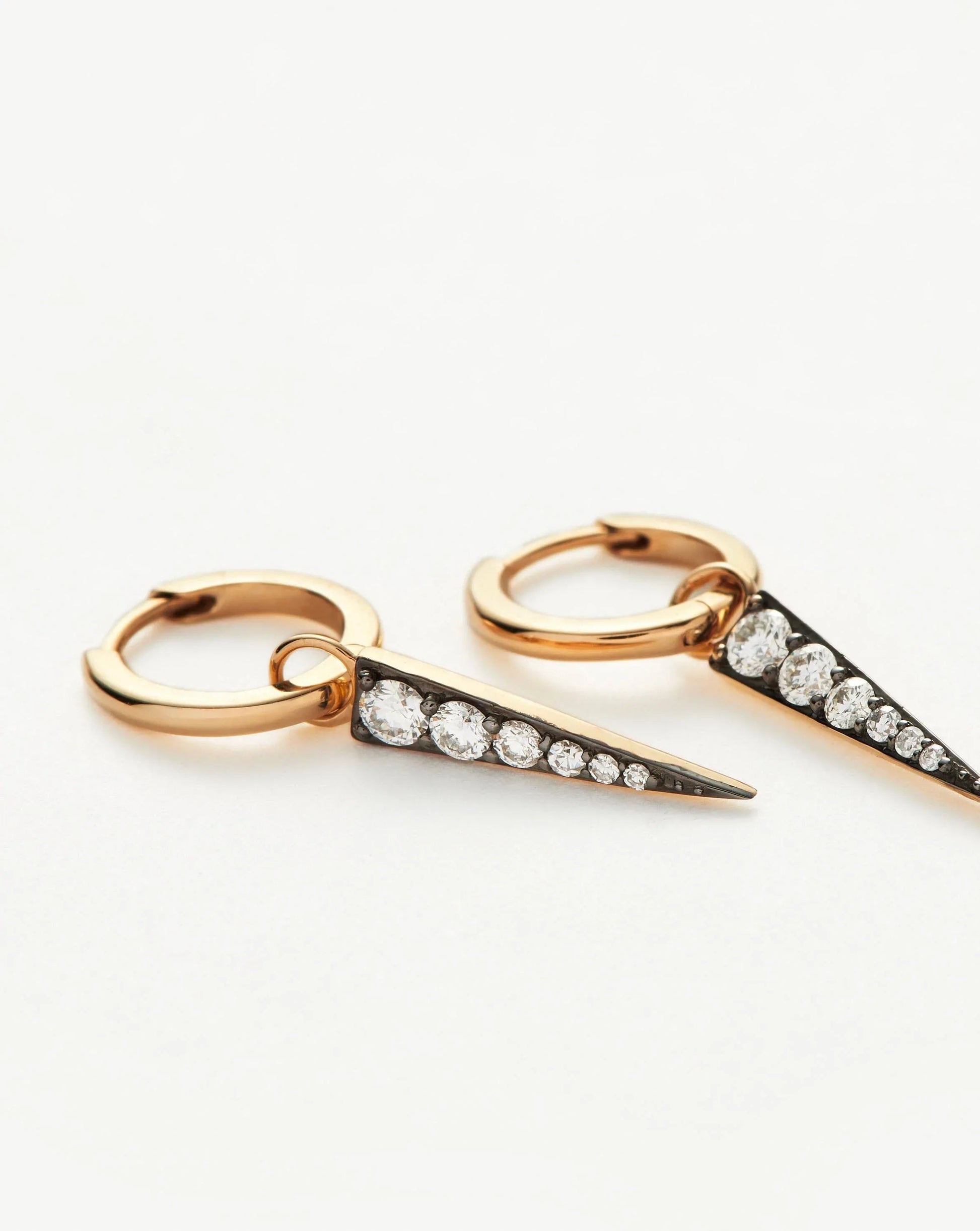 Fine Diamond Spike Charm Hoop Earrings Earrings Missoma 