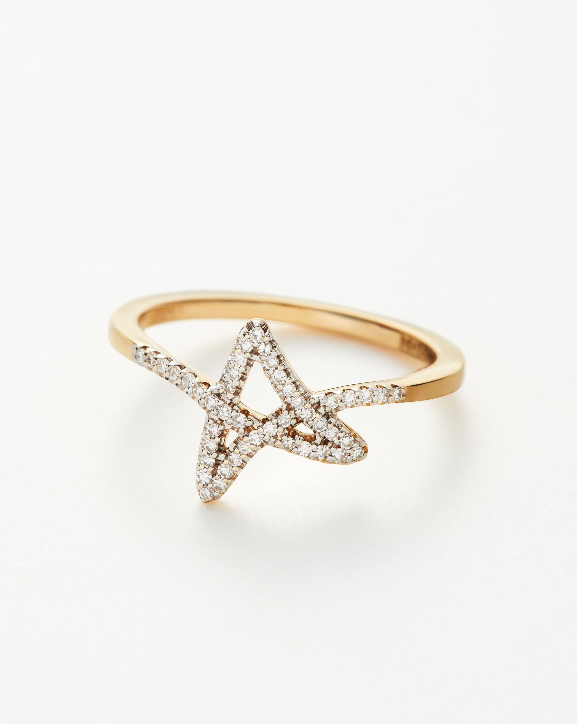 Fine Diamond Star Ring | 14ct Solid Gold/Diamond Rings Missoma 