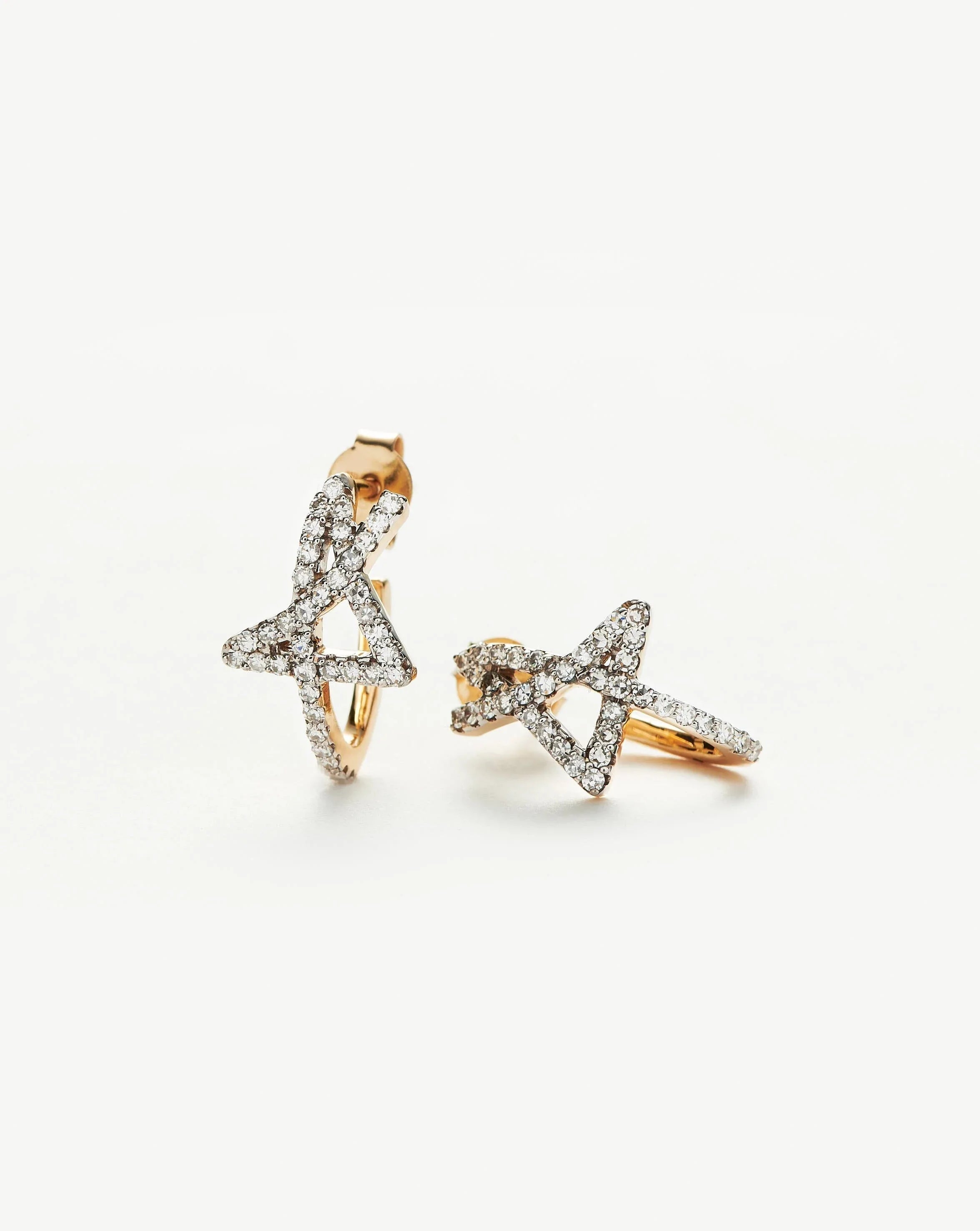Fine Diamond Star Stud Earrings | 14ct Solid Gold/Diamond Earrings Missoma 