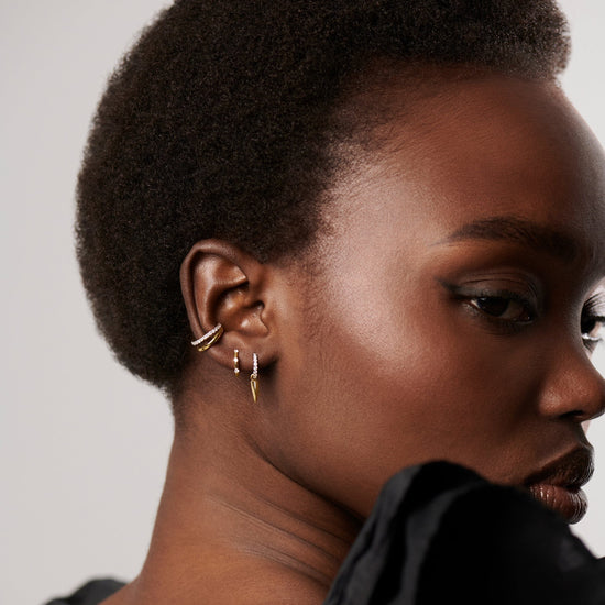 Fine Diamond Studded Huggies Earrings Missoma 