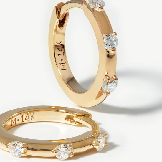 Fine Diamond Studded Huggies Earrings Missoma 