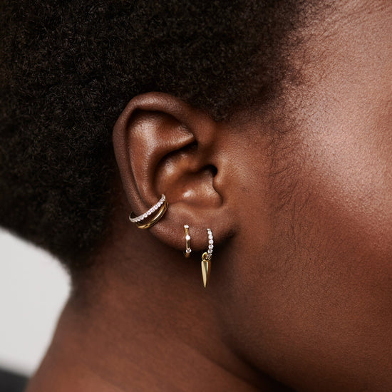 Fine Diamond Studded Huggies Earrings Missoma 