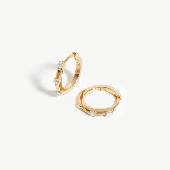 Fine Diamond Studded Huggies Earrings Missoma 