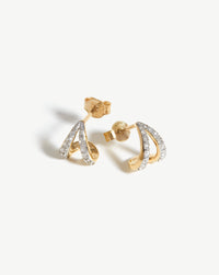 Fine Diamond Wishbone Huggies | 14ct Solid Gold/Diamond Earrings Missoma 
