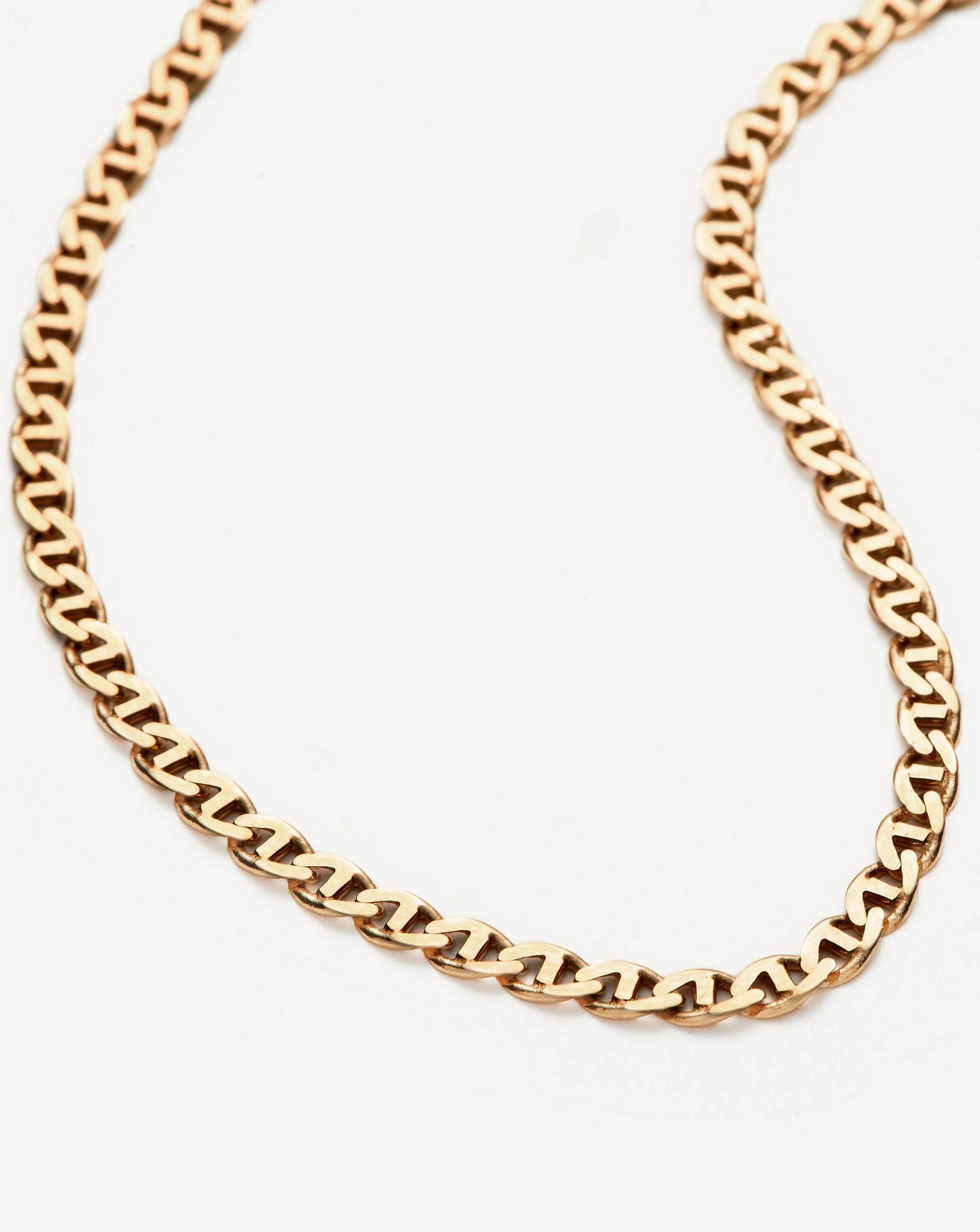 Missoma Mens Flat Curb Chain Necklace | Silver Plated