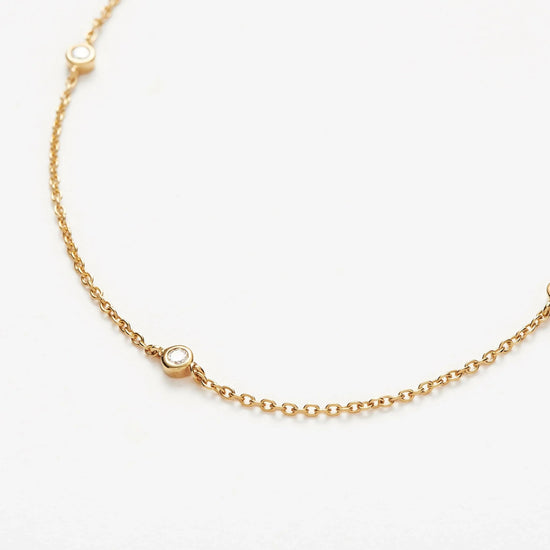 Fine Floating Diamond Necklace | 14ct Solid Gold Necklaces Missoma 