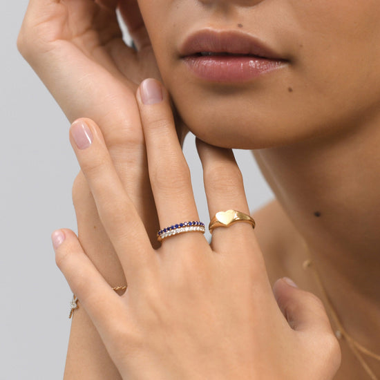 Fine Half Sapphire Eternity Ring | 14ct Solid Gold/Sapphire Rings Missoma 