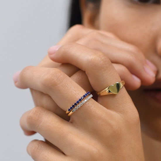 Fine Half Sapphire Eternity Ring | 14ct Solid Gold/Sapphire Rings Missoma 
