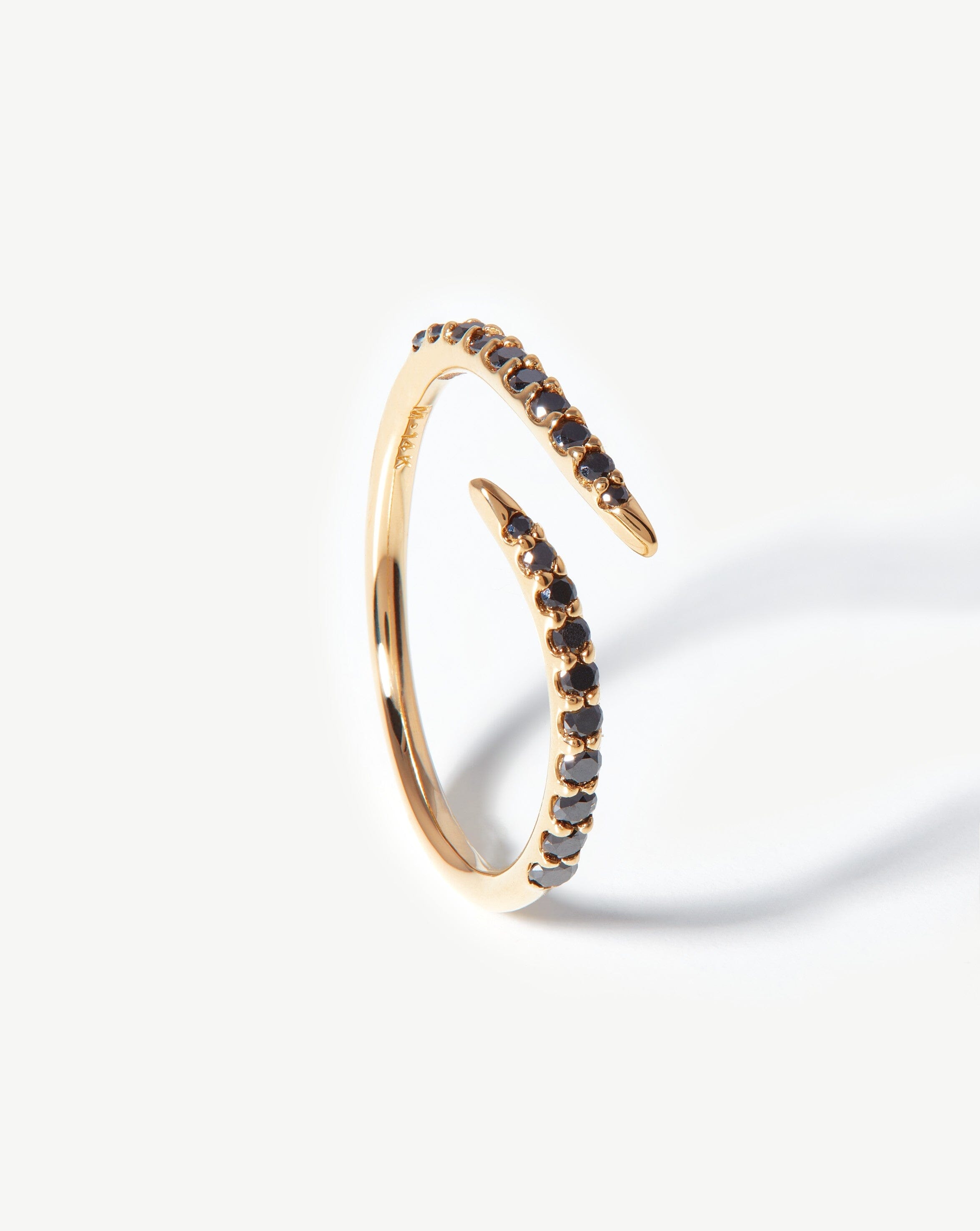 Fine Open Claw Ring | 14ct Solid Gold/Black Diamond Rings Missoma 